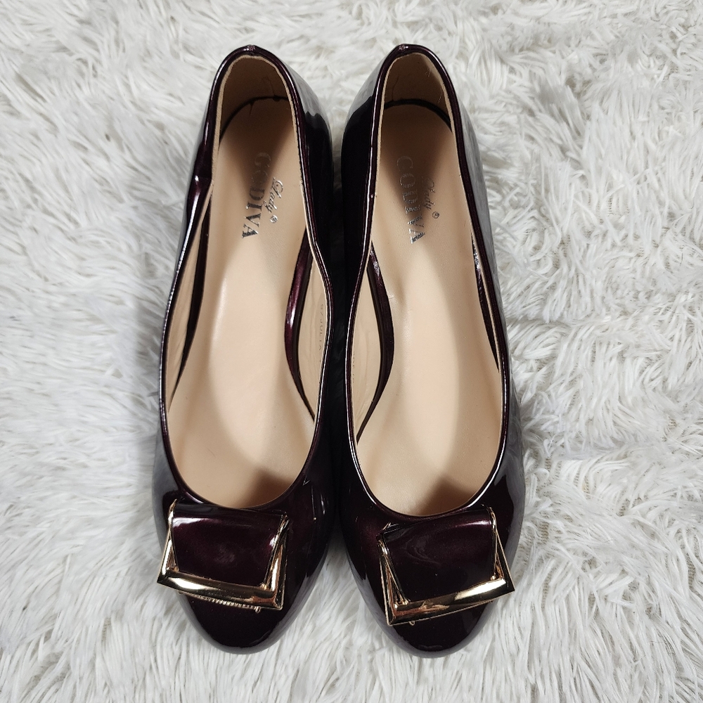 Lady Godiva Shiny Brown Heels 7.5 - Picture 4 of 14